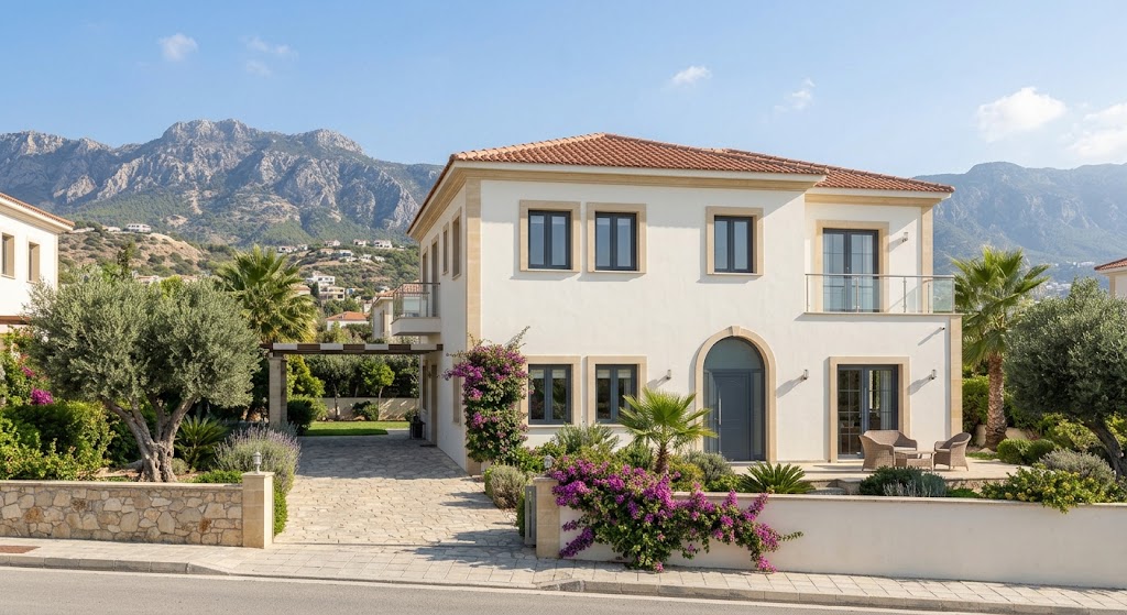 Freshly painted villa exterior in North Cyprus